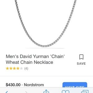 David yurman silver wheat 21in. Chain necklace